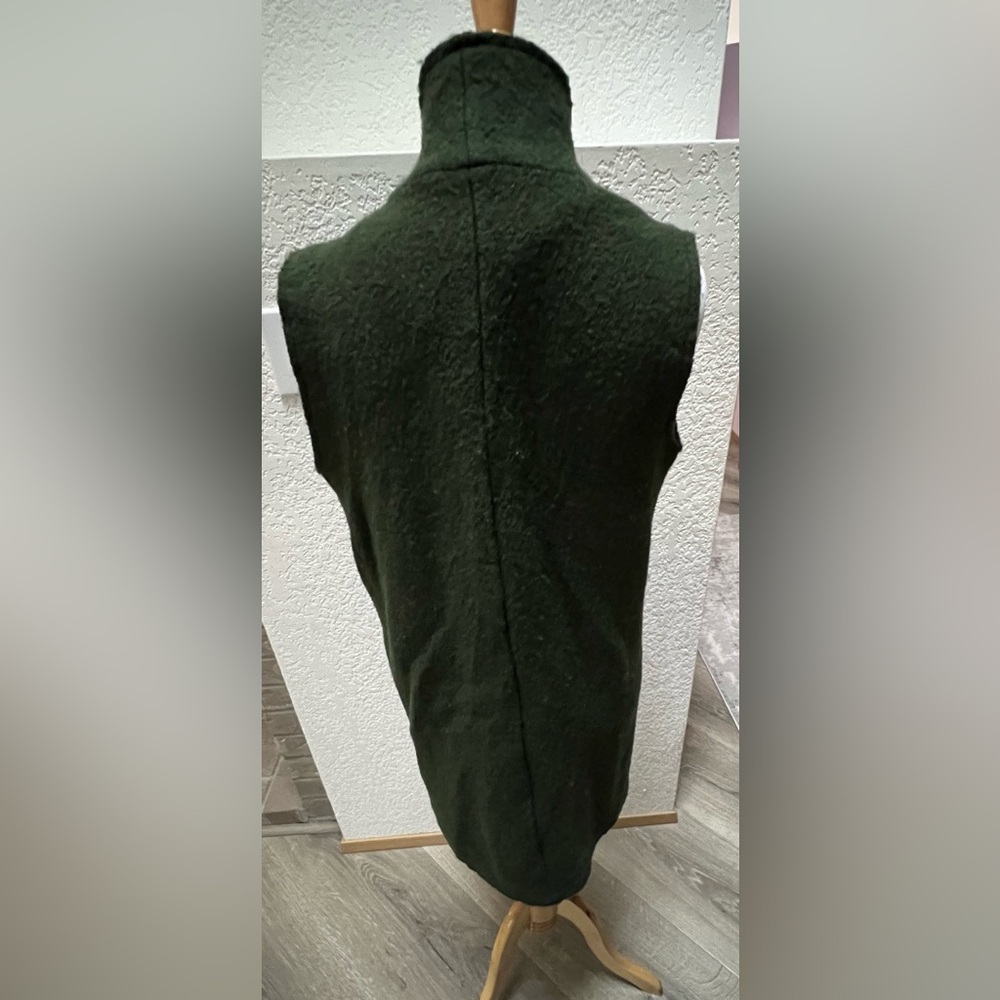 Tahari Forest Green Wool Blend Duster Long Vest and Long - Picture 6 of 10